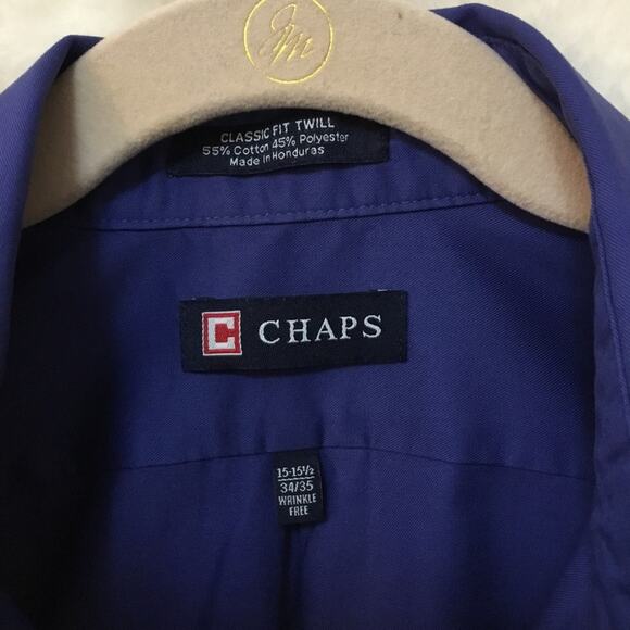 Chaps Blue Button-Down Long Sleeve Shirt - Picture 2 of 11